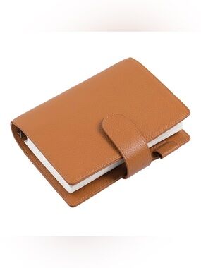 Leather Planner Personal sized with Snap Closure - burnt Orange Moterm